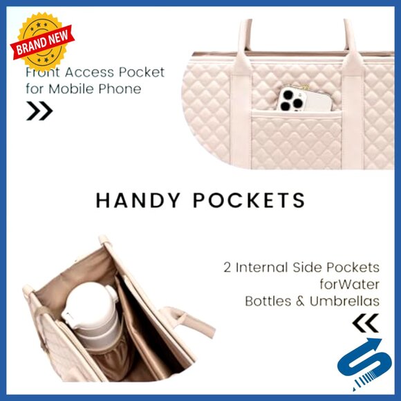 17 Inch Waterproof Laptop Tote Bag with Clutch, Lightweight Shoulder Bag - Picture 4 of 6